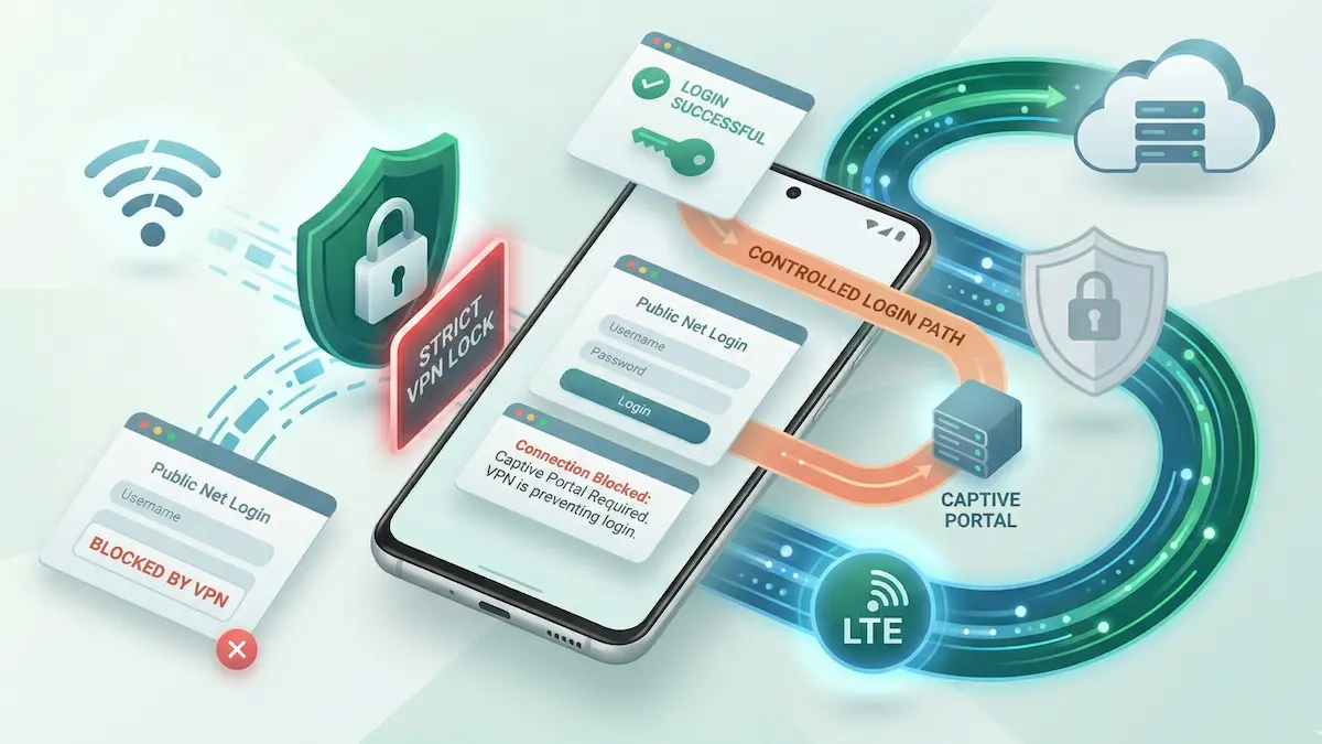 Captive Portal Blocked by VPN Lock on Android (2026 Fix)