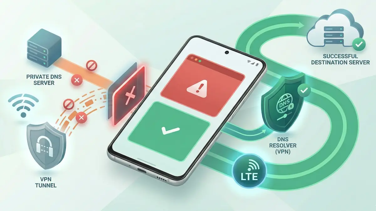 Как устранить конфликт Private DNS и VPN на Android (гайд 2026)