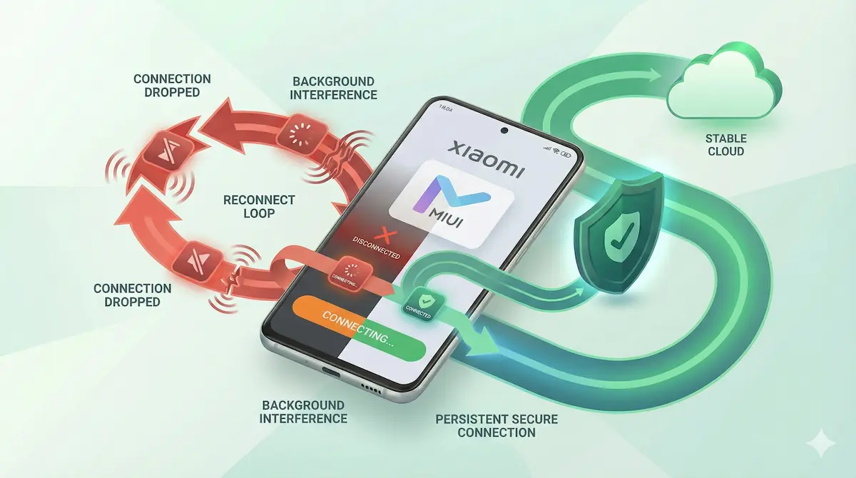 Fix Xiaomi, MIUI & HyperOS VPN Reconnect Loops (2026 Guide)